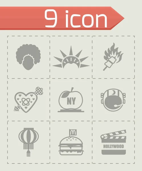 Conjunto de iconos Vector usa — Archivo Imágenes Vectoriales