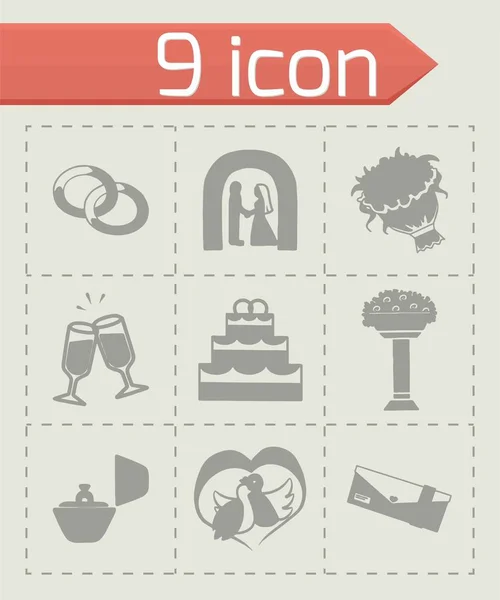 Vektor Hochzeit Icon Set — Stockvektor