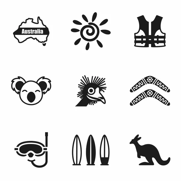 Vector conjunto de iconos de Australia Gráficos Vectoriales