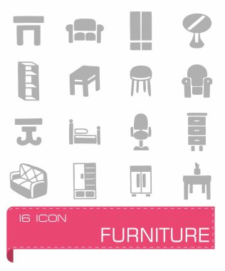 Vektör mobilya Icon set