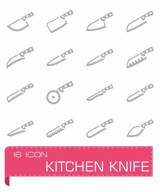 Vektör mutfak bıçak Icon set