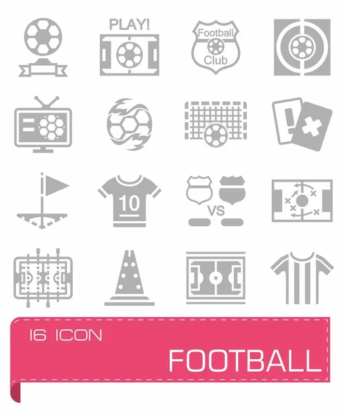 Vector icono de fútbol conjunto — Vector de stock