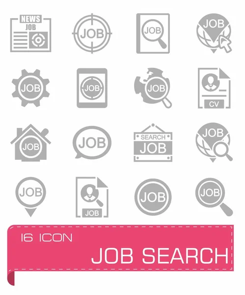 Ensemble d'icônes vectorielles de recherche d'emploi — Image vectorielle