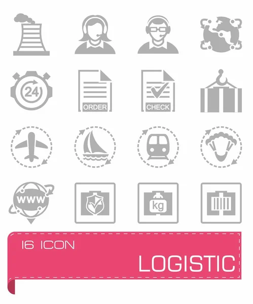 Set di icone logistiche vettoriali — Vettoriale Stock