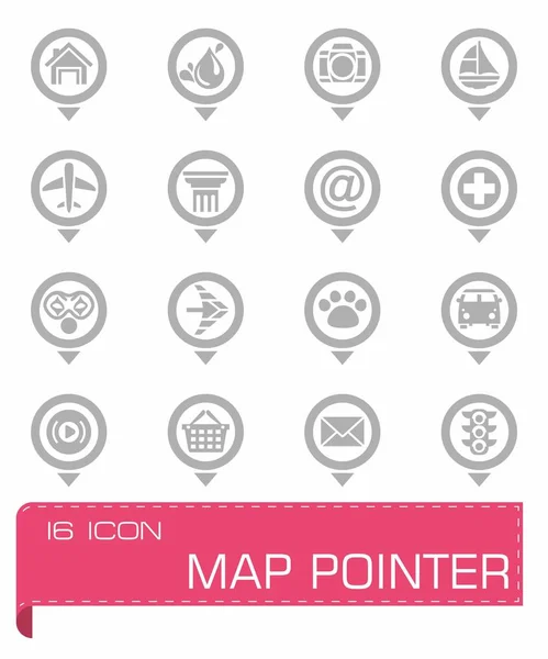 Conjunto de iconos de puntero de mapa vectorial — Vector de stock