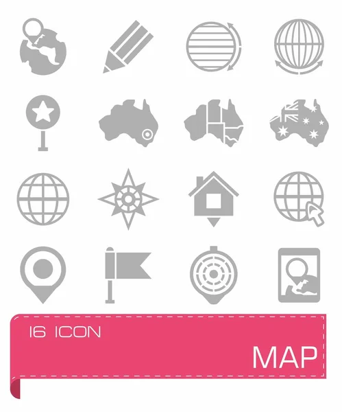 Conjunto de iconos de mapa vectorial — Vector de stock