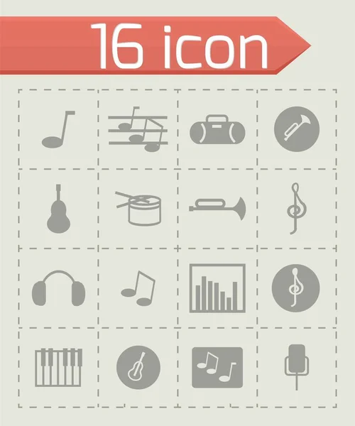 Conjunto de iconos de música vectorial — Vector de stock