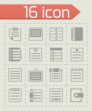 Vektör notlar Icon set