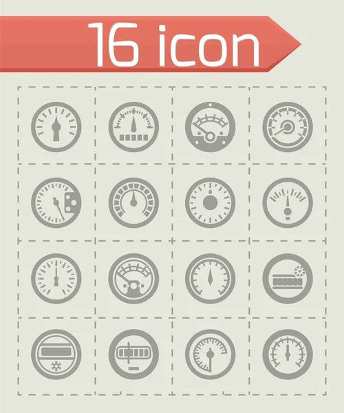Conjunto de iconos del medidor vectorial — Vector de stock