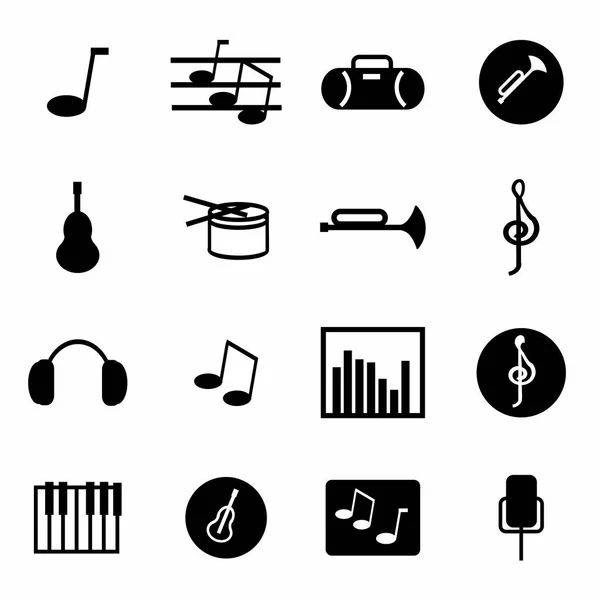 Conjunto de ícones de música vetorial —  Vetores de Stock