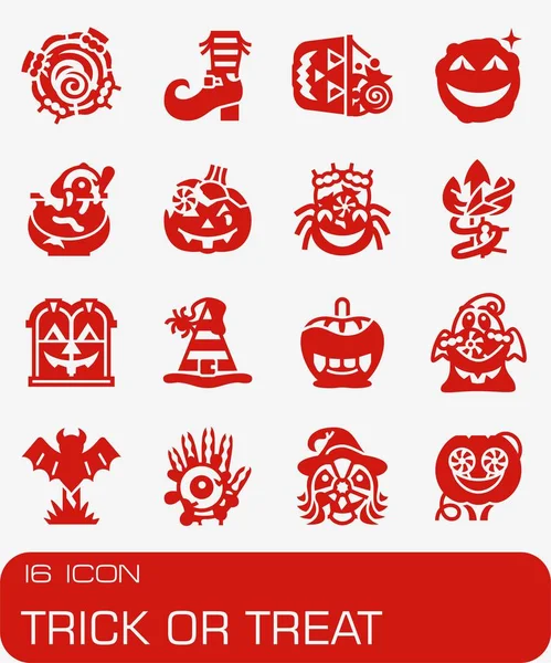 Vector Trick or Treat icon set — Stock Vector