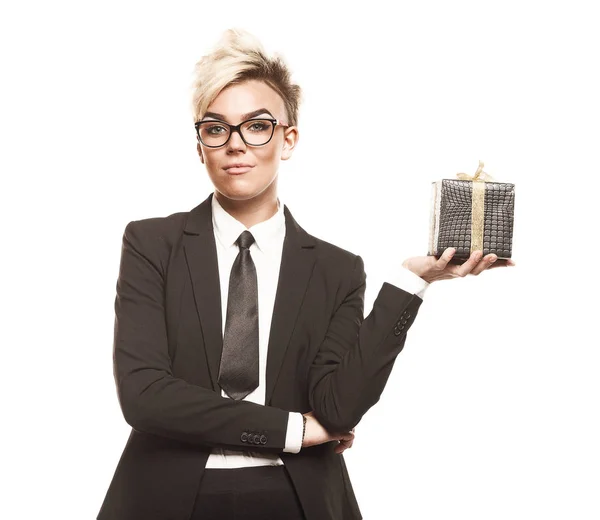 iş kadını ile hediye izole