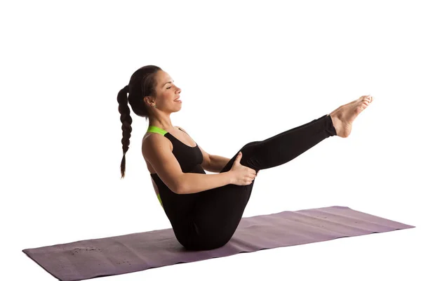 Girl stretch yoga pilates isolated — Stock Photo, Image