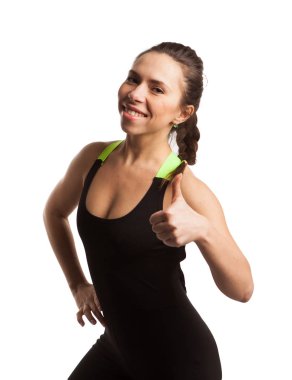 Gülümseyen ve izole poz kız