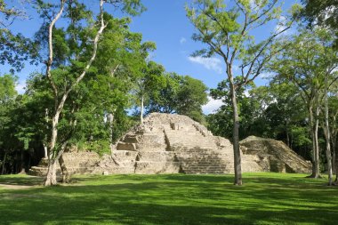 The greatest pyramid in archeological reserve Cahal Pech in San Ignacio, Belize