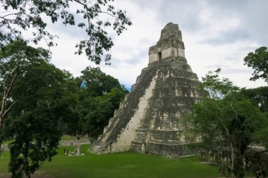 The ancient pyramid of the Mayan civilization in Tikal, Guatemala