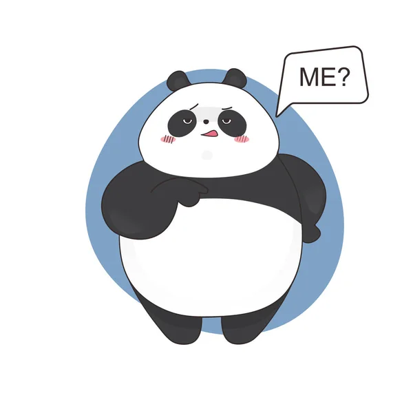 Entediante bonito pedindo panda desenho animado estilo. Ilustração desenhada à mão vetorial . — Vetor de Stock