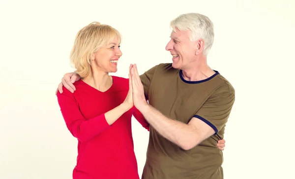 Senioren Gelukkige Paar Een Man Een Vrouw Gepensioneerd — Stockfoto