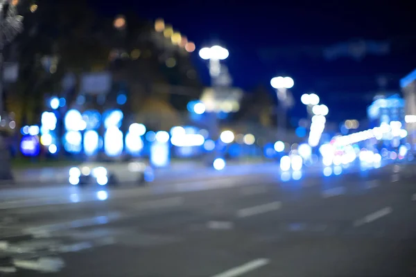 Immagine Sfocata Una Strada Notturna Bokeh Sfondo — Foto Stock