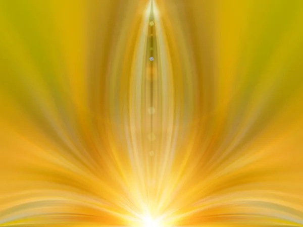 Abstracte Gele Energiebloem Achtergrond Voor Tekst Yoga Aura Licht Gloed — Stockfoto