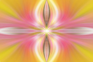 Soyut, güzel, fantezi çiçeği. Metin için çok renkli arkaplan. Işık parlıyor.