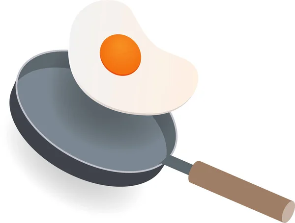 平方插图矢量蛋在锅中 头10 — 图库矢量图片