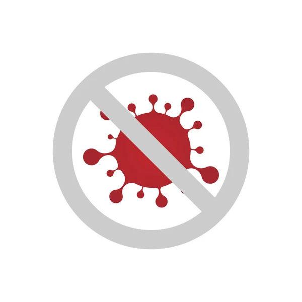 Ilustração Vetorial Uma Molécula Vírus Riscada Parar Coronavírus — Vetor de Stock