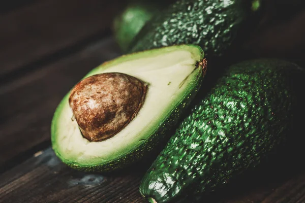 Avocado Close Wooden Background — Stock Photo, Image