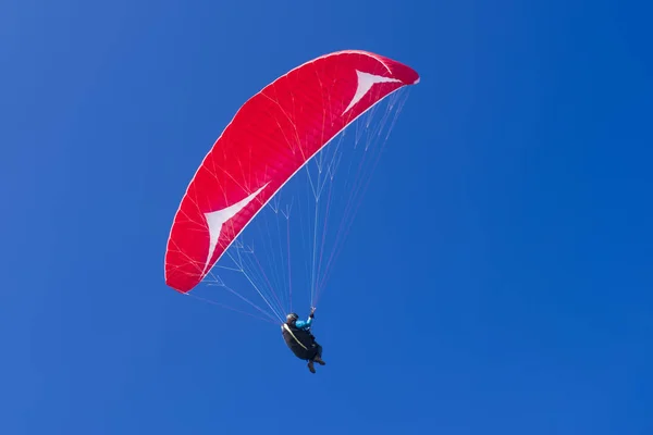 Paragliding i blå mulen himmel — Stockfoto