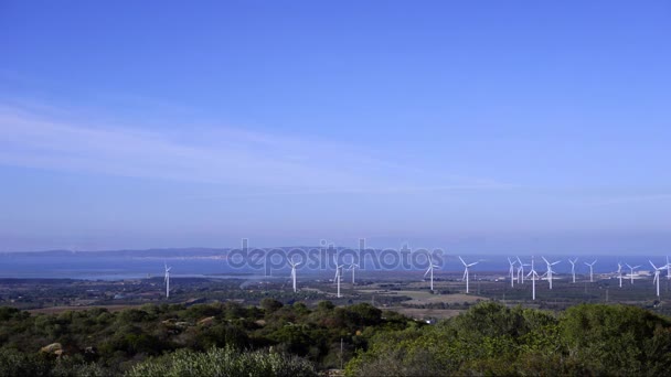 Time Lapse Windmills West Coast South Sardinia — Stock Video