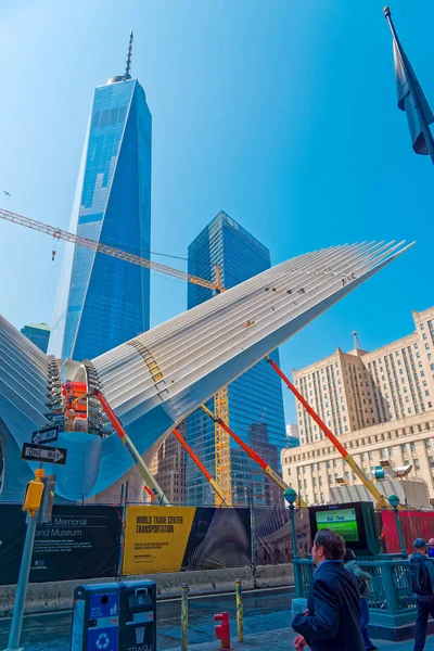 世界貿易センター 交通機関内の建物 後半日ロウアー マンハッタンのニューヨーク アメリカ合衆国 2015 グラウンド — ストック写真
