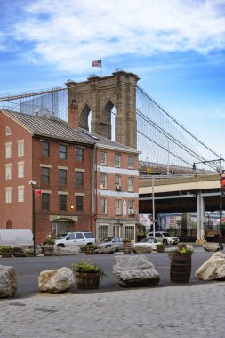 Brooklyn Köprüsü'nün görünümünü dışında dış açık havada içinde Nyc yeni Yor