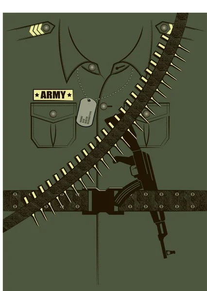 Army Uniform Print Kids Shirt Vector Illustration — Stock Vector