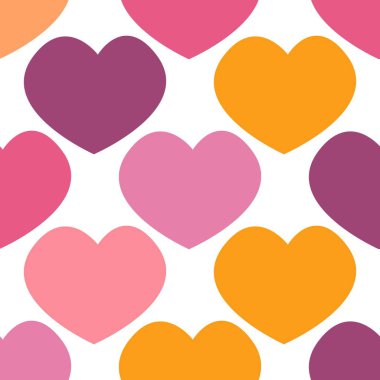 Kusursuz kalp deseni, her amaç için harika bir tasarım. Grafiksel modern model. Doğal desen. Tatil kutlaması. Pembe vektör tasarımı. Kalp işareti.