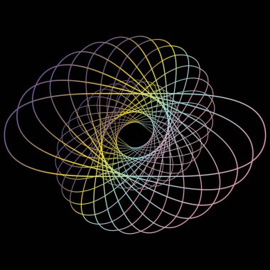 Geometrik çizgiler siyah arka planda daireler çiziyor. Grafik çizgisi sanatı. Modern vektör. Soyut geometrik desen. Doku çizgileri arkaplan. Kumaş dokusu. Sanat kavramı. Modern geometrik arkaplan.