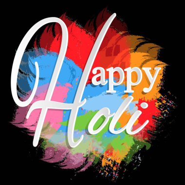 Hint renk festivali Holi mutlu. Poster, broşür, hediye kartı ve sanat tasarımı için öğeler çizmek. Kart tasarımı için Mutlu Holi vektör ögeleri, Mutlu Holi tasarımı