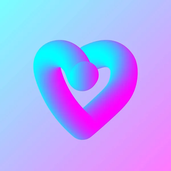 Formas de gradiente de corazón 3d de moda, gran diseño para cualquier propósito. Forma abstracta de líquido 3d. Banner mínimo vectorial. Hipster fondo abstracto geométrico moderno. fondo abstracto geométrico moderno . — Vector de stock