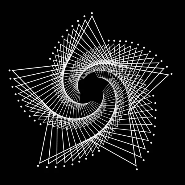 Geometrisk vit linje konst på svart bakgrund. Grafisk linjekonst. Modern vektor. Abstrakt geometriskt mönster. Texturlinjer bakgrund. Tygstruktur. Begreppskonst. Modern geometrisk bakgrund. — Stock vektor