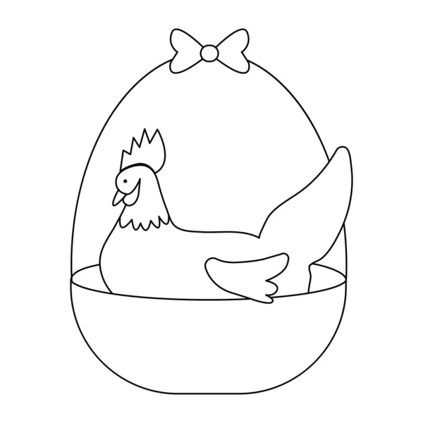 Συλλογή Doodle με περίγραμμα πασχαλινό κοτόπουλο σε καλάθι. Χαριτωμένο χέρι ζωγραφισμένα εικόνα. Χειροποίητα σχέδια Απομονωμένη διανυσματική απεικόνιση. Γιορτή, γιορτή. Στοιχείο σχεδίασης.Καλό Πάσχα. — Διανυσματικό Αρχείο