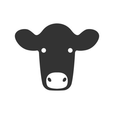 İnek suratlı düz simge. Vektör illüstrasyonu.