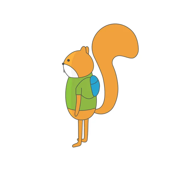 Squirrel Cartoon Character Vector Illustration — 스톡 벡터