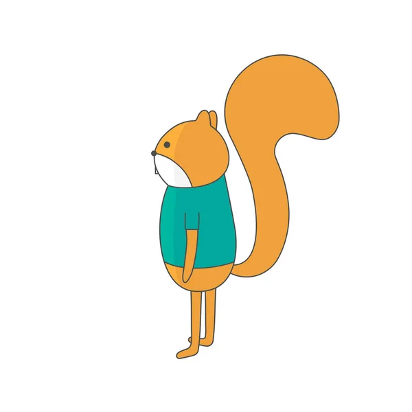 Esquilo Personagem Desenhos Animados Ilustração Vetorial — Vetor de Stock