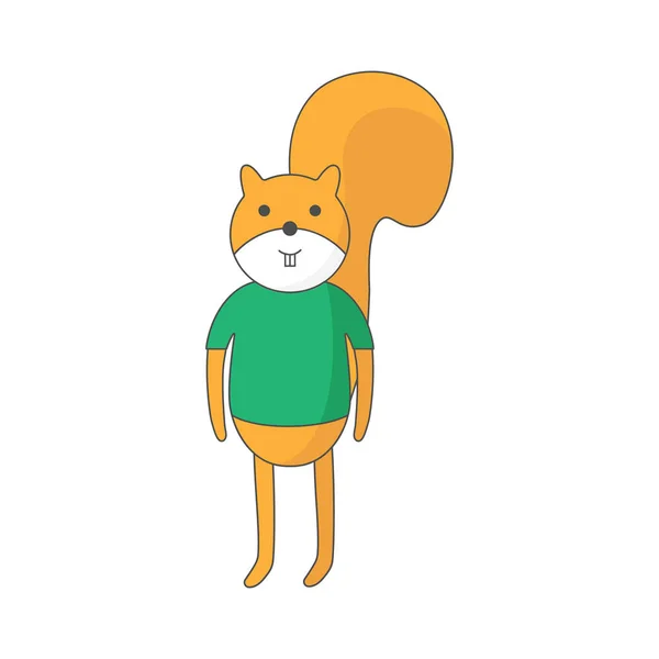 Esquilo Personagem Desenhos Animados Ilustração Vetorial — Vetor de Stock