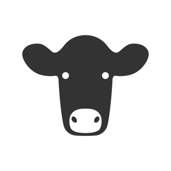 Vache Visage Icône Plate Illustration Vectorielle — Image vectorielle
