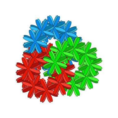 Renkli çiçeklerin deseni. Bir ön cam çizimi.