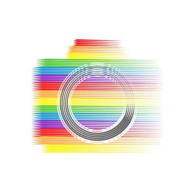 Gökkuşağı kamerası. Düz simge. Vektör illüstrasyonu.