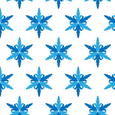 Mavi kar taneleri. Kar tanelerinin pürüzsüz dokusu. Vektör illüstrasyonu.