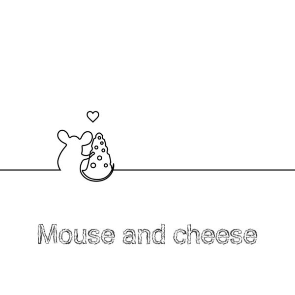 Souris Fromage Symbole Nouvel 2020 Illustration Vectorielle — Image vectorielle