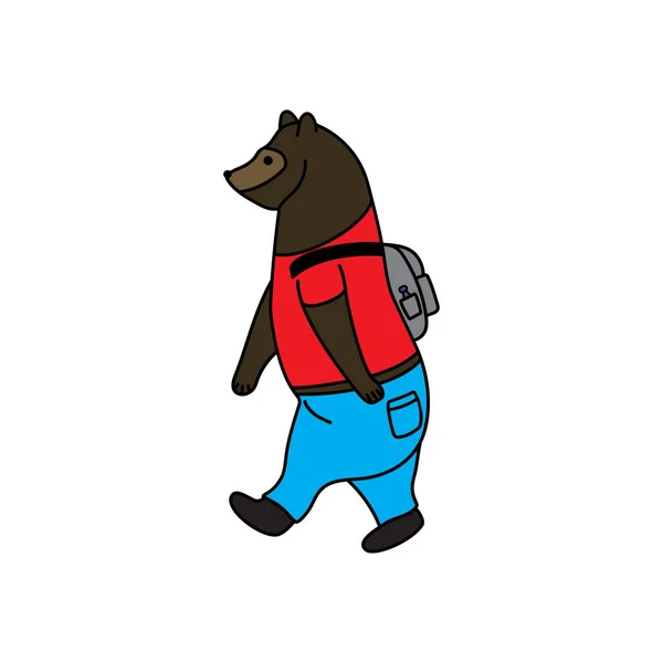 Niedźwiedź Postać Kreskówki Ilustracja Wektora — Wektor stockowy