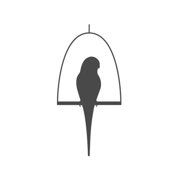 Budgerigar Icono Periquito Periquito Vector Ilustración — Archivo Imágenes Vectoriales